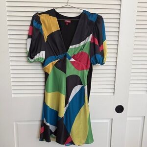 STAUD Multicolor Geometric Dress